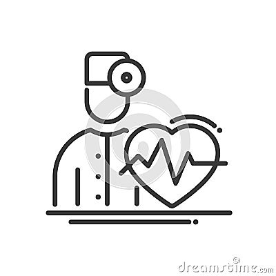 Doctor Cardiologist - vector modern line design illustrative icon Vector Illustration