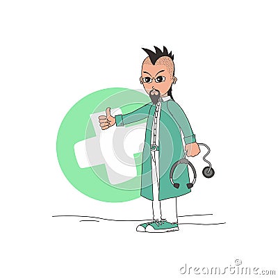 doctor cartoon character Vector Illustration