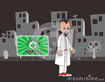 doctor cartoon character Vector Illustration