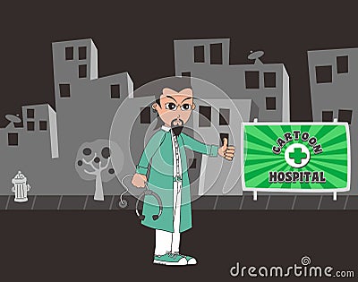 doctor cartoon character Vector Illustration