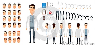 Doctor character creation set. Vector Illustration