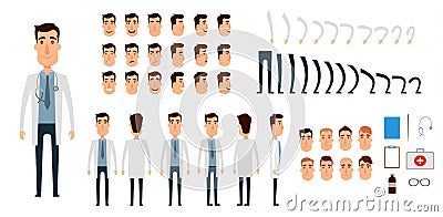 Doctor character creation set Vector Illustration