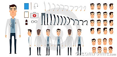 Doctor character creation set. Vector Illustration