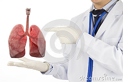 Doctor check respiratory of lung Stock Photo