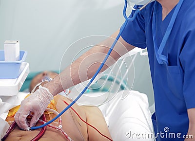 The doctor checks the patient. Editorial Stock Photo