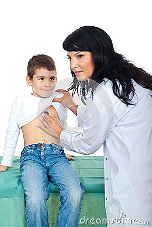 Doctor checkup lovely child Stock Photo