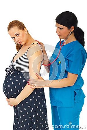 Doctor checkup pregnant woman Stock Photo