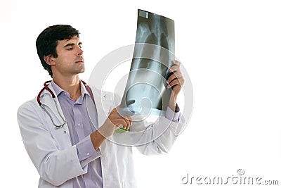 Doctor with Chest X-ray Stock Photo