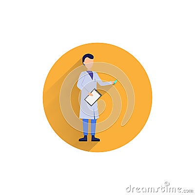 Doctor colorful icon with long shadow. doctor flat icon Vector Illustration