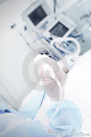 Doctor conducts scientific research Stock Photo