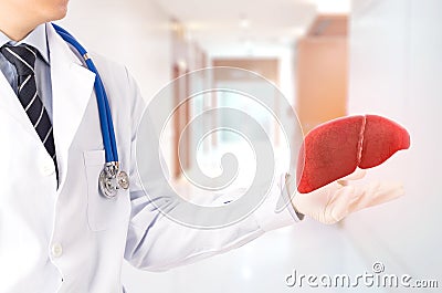 Doctor cure 3D liver Stock Photo