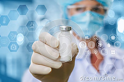 Doctor with a cure in hand . Stock Photo