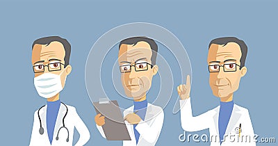 Doctor cute character, cartoon stylized vector illustration Vector Illustration