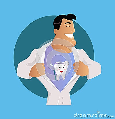 Doctor Dentist Character Design Flat Vector Illustration