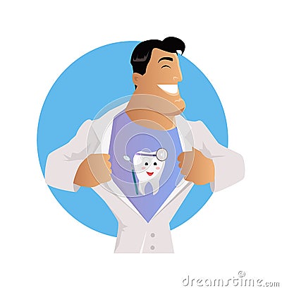 Doctor Dentist Character Design Flat Vector Illustration