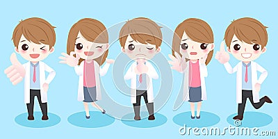 Doctor do different gestures Vector Illustration