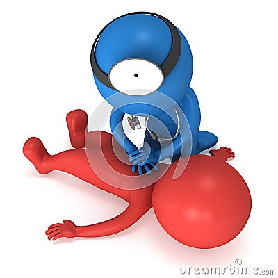 Doctor doing CPR First Aid. Stock Photo