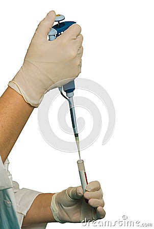 Doctor doing the ELISA test for HIV diagnostics Stock Photo