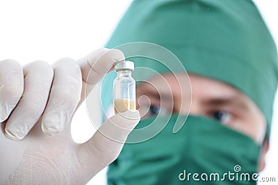 Doctor with drug in hand isolated Stock Photo