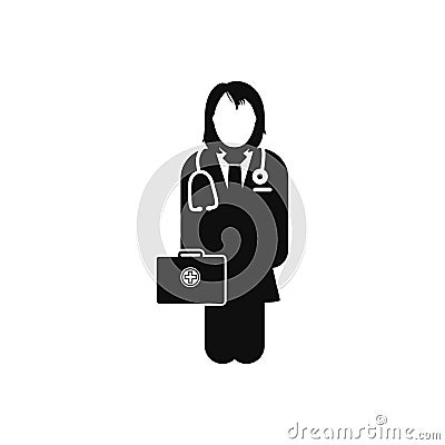 Doctor on Duty Icon. Vector Illustration