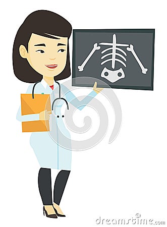 Doctor examining radiograph vector illustration. Vector Illustration