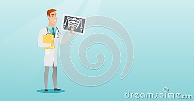 Doctor examining a radiograph vector illustration. Vector Illustration