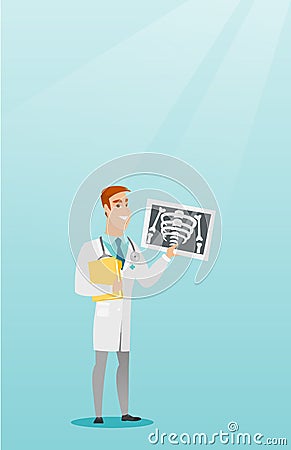 Doctor examining a radiograph vector illustration. Vector Illustration