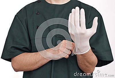 Doctor with glove Stock Photo