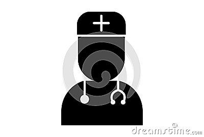 Doctor glyph icon art flat healthcare symbol minimalist medical sign artwork Stock Photo