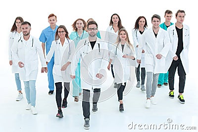 Doctor head taking the applause of his colleagues. Stock Photo