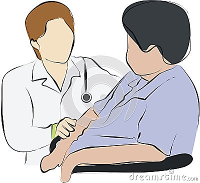 Doctor holding pation's hand Stock Photo