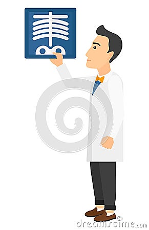 Doctor holding radiograph Vector Illustration