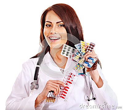 Doctor holding remedy. Stock Photo