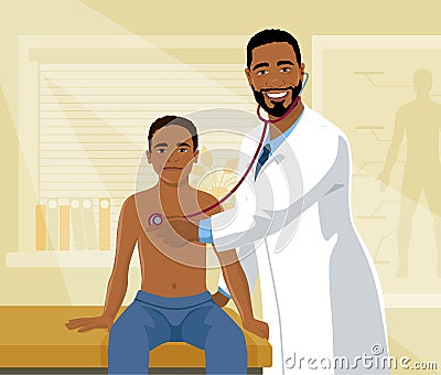 Doctor and kid patient_3 Vector Illustration