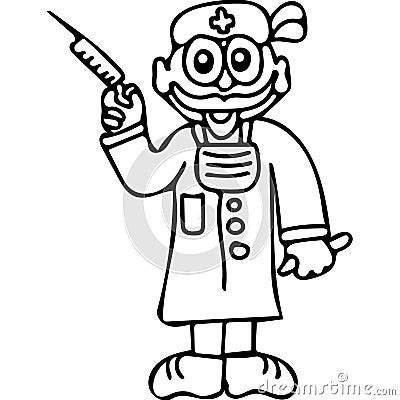 Doctor kids coloring pages Cartoon Illustration