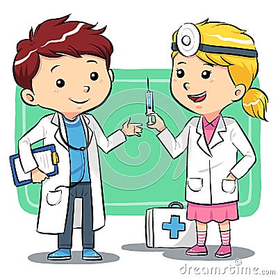 Doctor Kids Vector Illustration