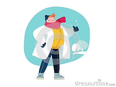 Doctor, laboratory assistant, lscientist on a walk Vector Illustration