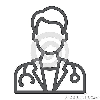 Doctor line icon, medicine and hospital, physician Vector Illustration