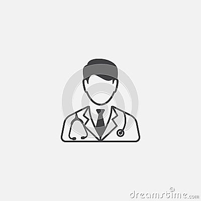 Doctor linear icon vector Cartoon Illustration