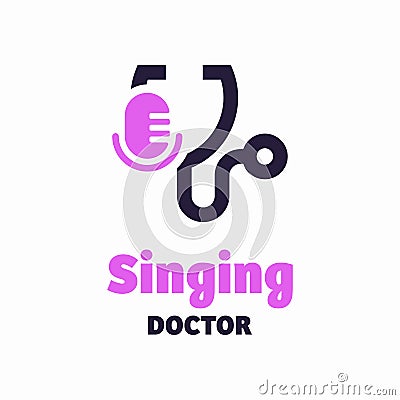 Doctor Logo Singing Cartoon Illustration