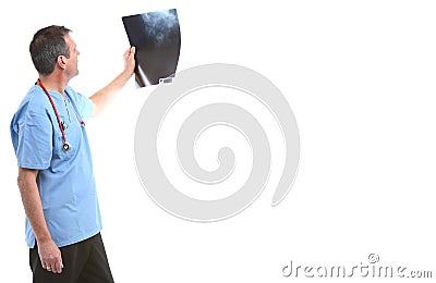 Doctor looking at a xray Stock Photo