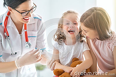 Vaccination to a child Stock Photo