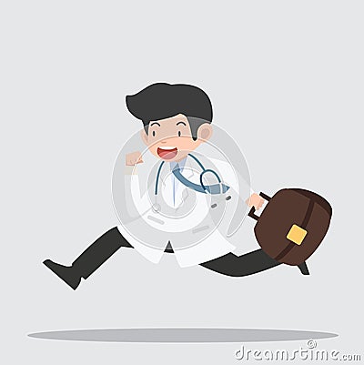 Doctor Medical emergency hurrying to help the patient Vector Illustration