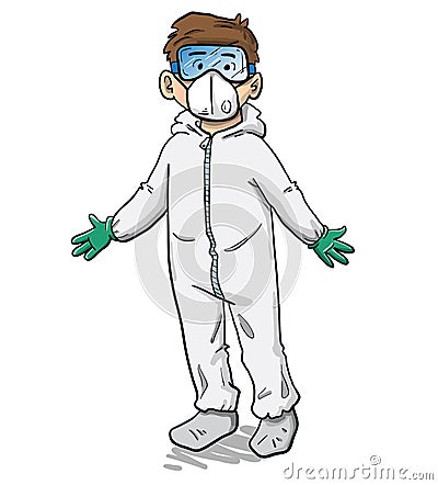 Doctor or medical worker dressed in full equipment Stock Photo