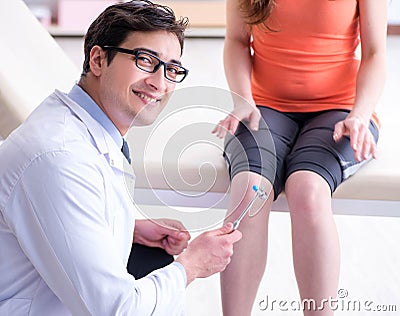 Doctor neurologist examining female patient Stock Photo