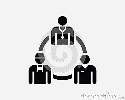 Doctor Nurse Patient Relationship Icon. Healthcare System Network Support Group Connection Sign Symbol Artwork Clipart Vector Vector Illustration
