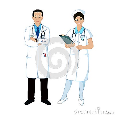 Doctor and nurse vector illustartion Vector Illustration