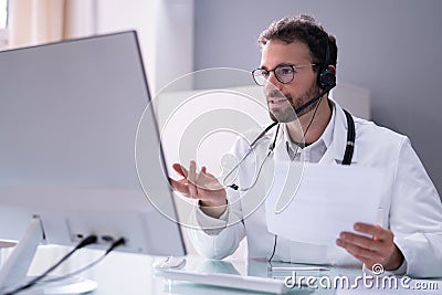 Doctor Online Consult Video Call Stock Photo