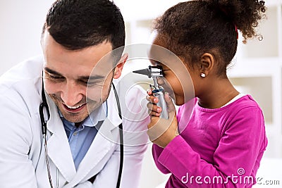 Doctor otologist palying with his patient Stock Photo