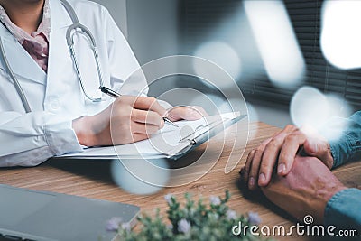 Doctor and patient are discussing something, Healthcare and medically concept Stock Photo